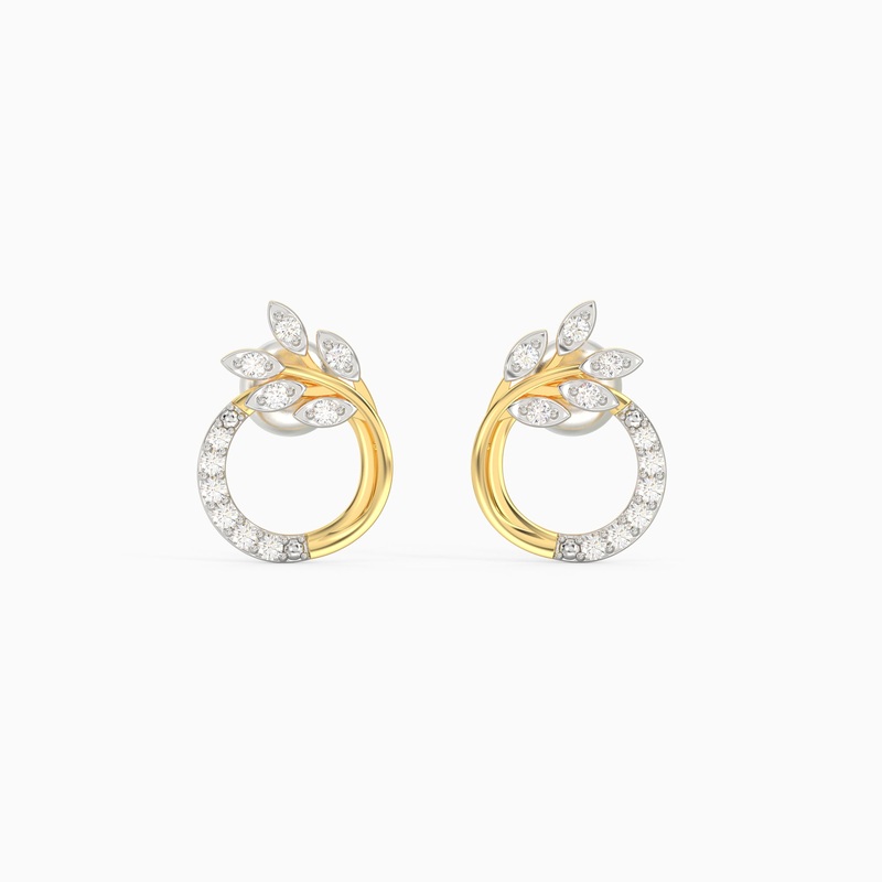 Gold Corsage Diamond Earrings