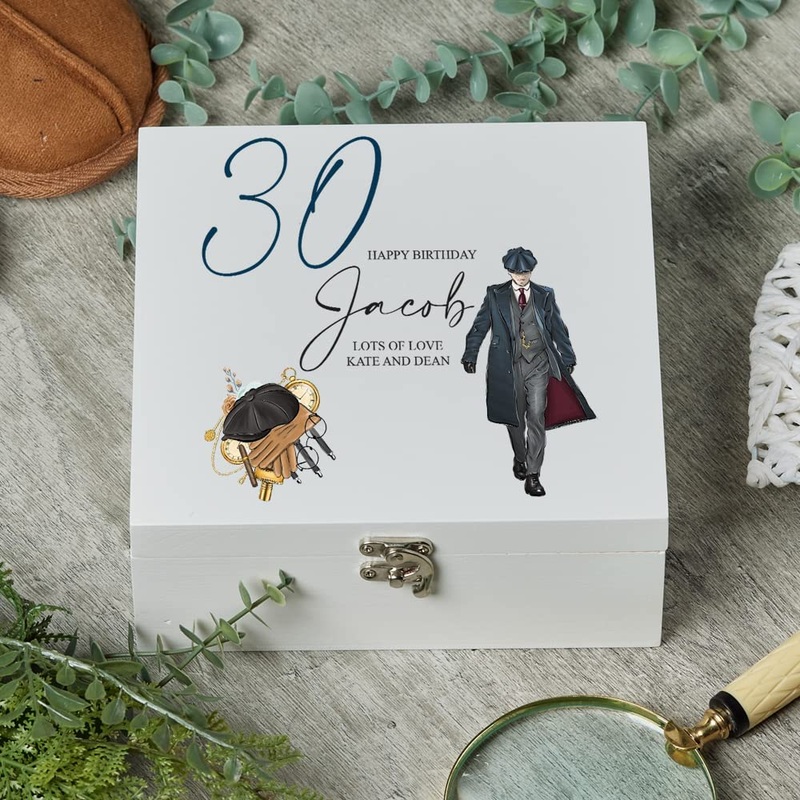 Personalised Any Age Birthday Gift For Him Gentleman Range Wooden Box 18th, 21st, 30th, 40th, 50th, 60th UV-838