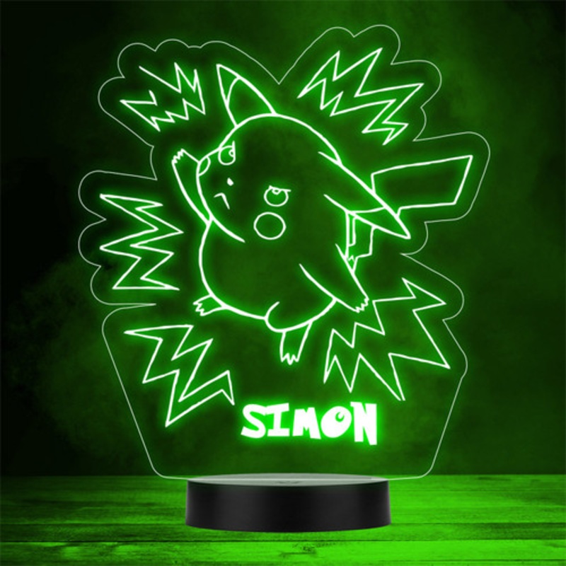 Pokemon Pikachu Flash Personalised Gift Colour Changing LED Lamp Night Light – The Card Zoo