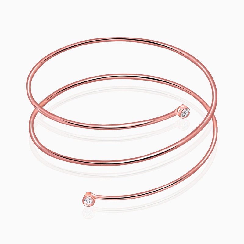 Rose Gold Layered Bangle Bracelet