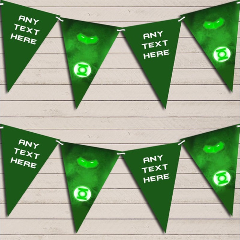 Superhero Green Lantern Children’s Birthday Bunting Garland Party Banner – The Card Zoo