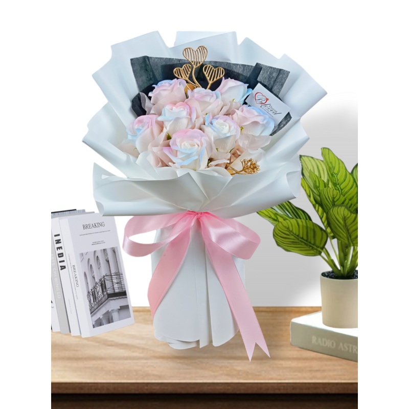 Unicorn Soap Rose Bouquet Artificial Flower (Klang Valley Delivery)