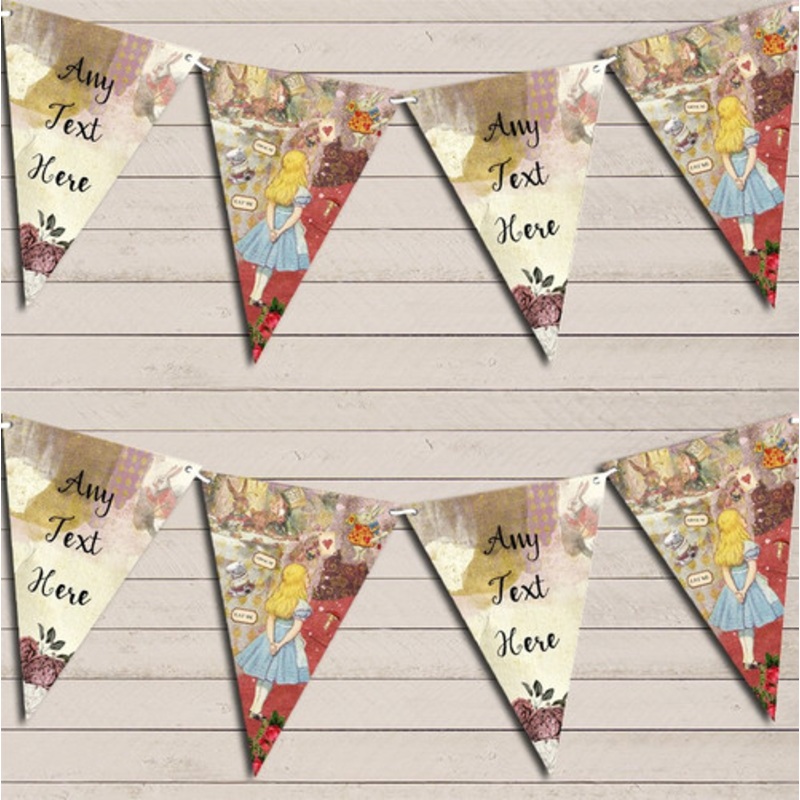 Alice In Wonderland Mad Hatters Tea Personalised Children’s Birthday Bunting – The Card Zoo