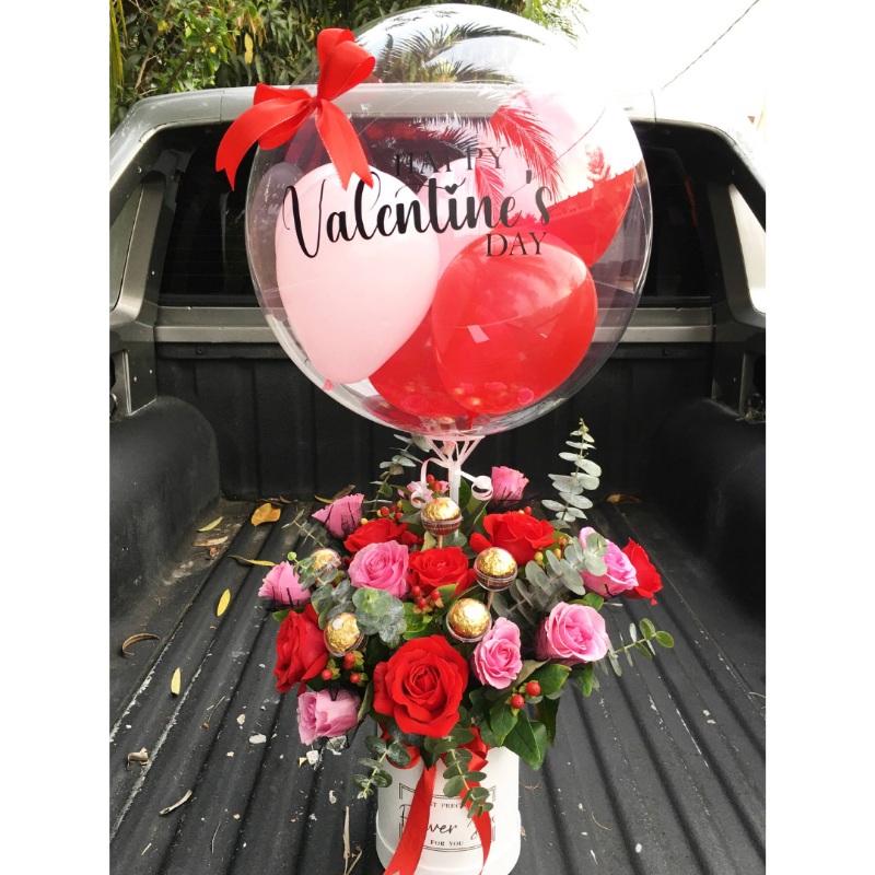 Bloom Box Rose & Balloon (Penang Delivery only)