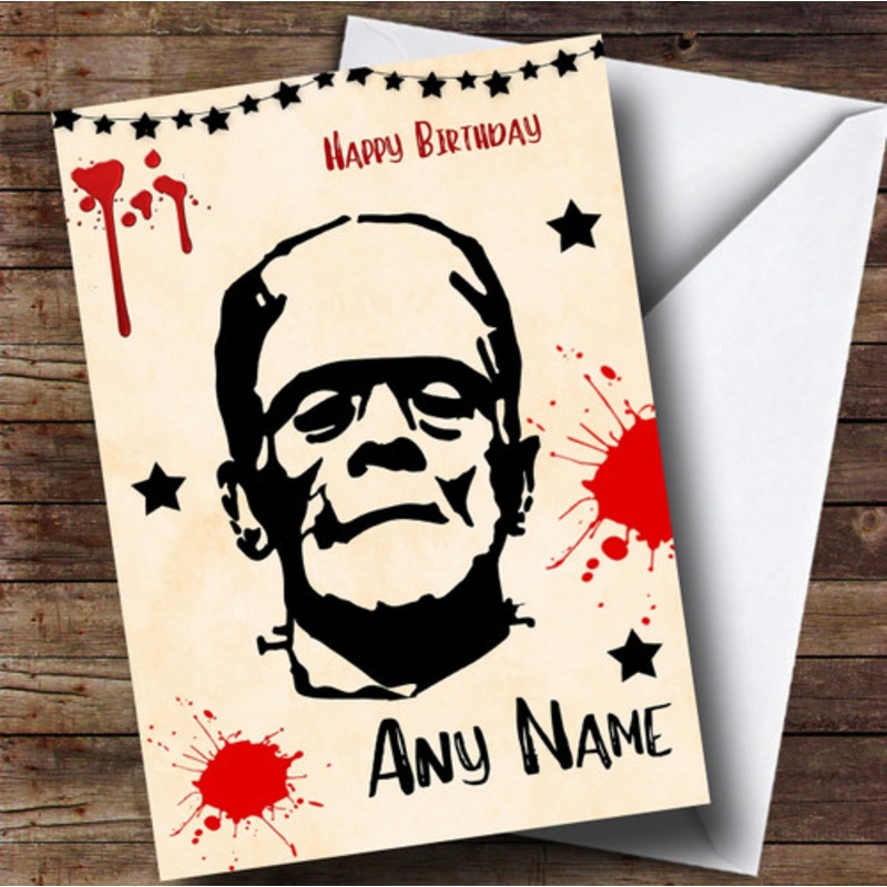 Frankenstein Scary Personalised Birthday Card – The Card Zoo