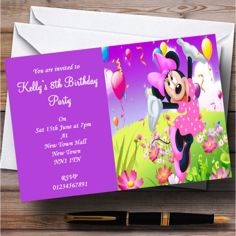 Minnie Mouse Personalised Children’s Party Invitations – The Card Zoo