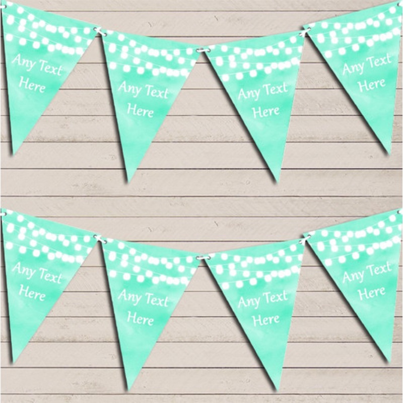 Mint Green Watercolour Lights Birthday Bunting Garland Party Banner – The Card Zoo