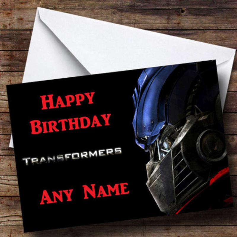 Transformers Optimus Prime Personalised Birthday Card – The Card Zoo
