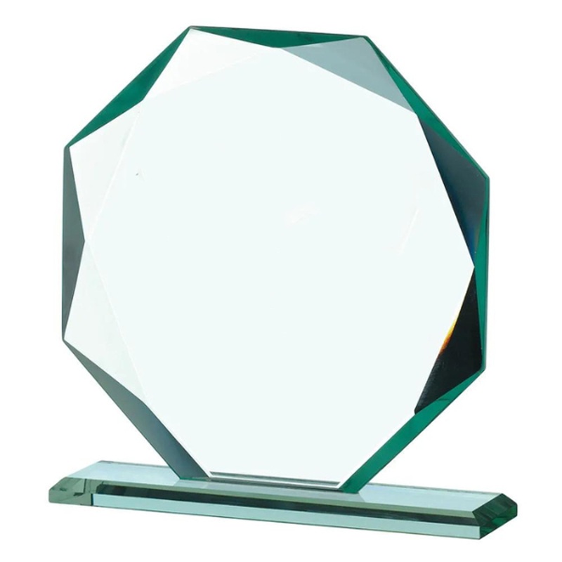 Wholesale Trade Pack of 3 – Blank Large Jade Glass Octagon Trophy