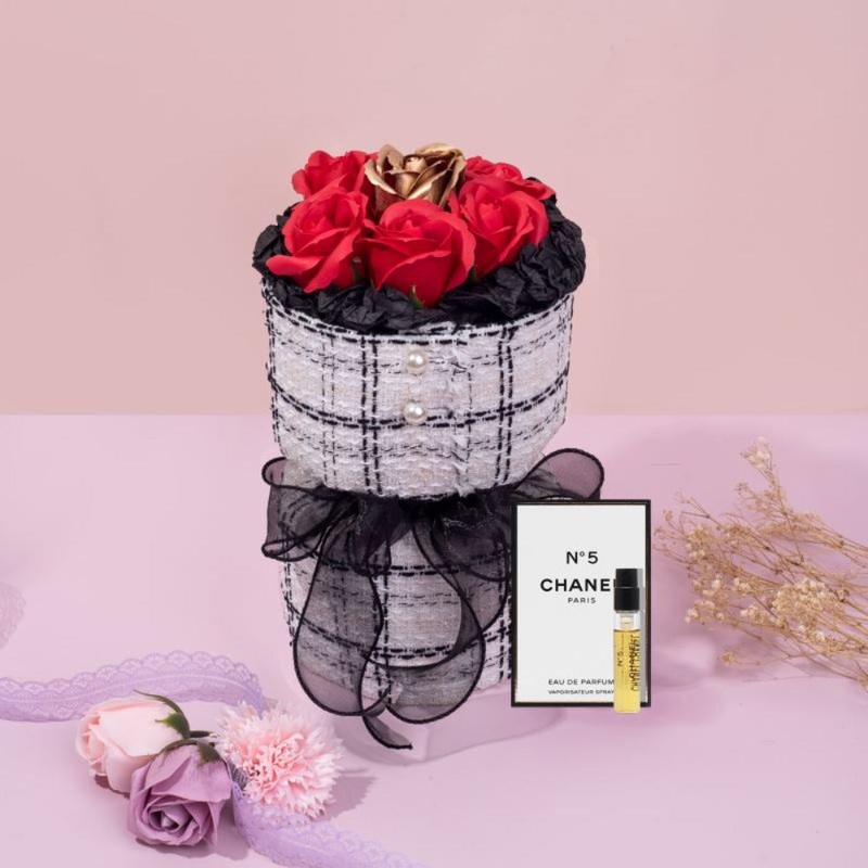 Designer-Inspired Bouquet (Artificial Soap Flower) + Perfume (Klang Valley Delivery Only)