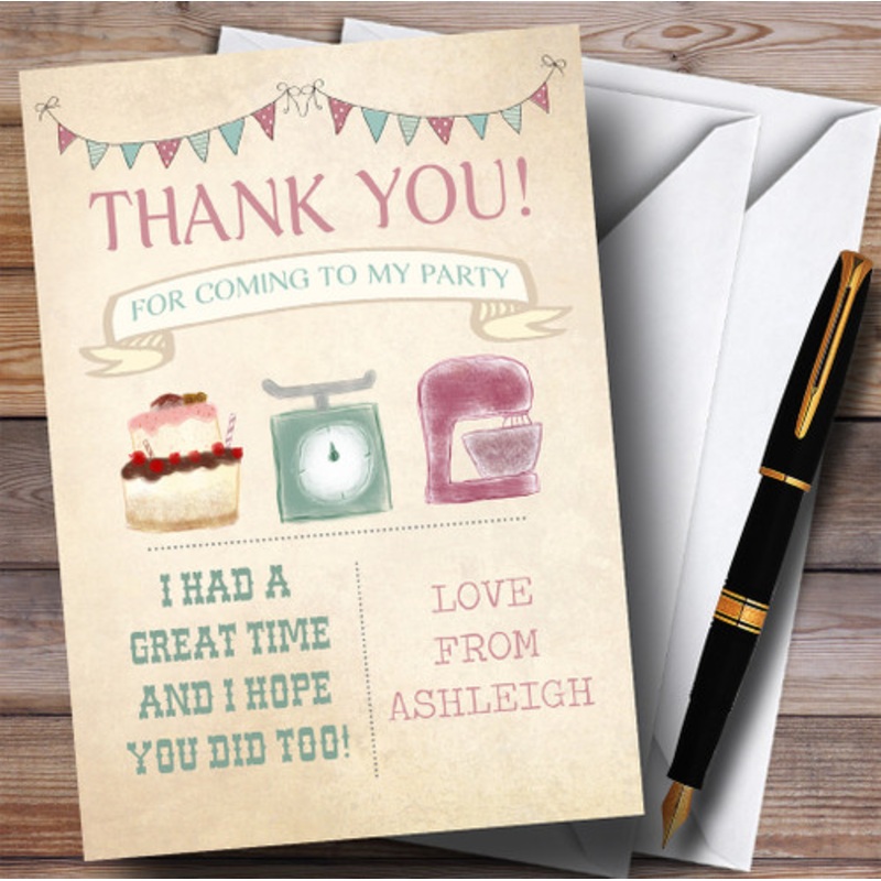 Girls Baking Cooking Party Thank You Cards – The Card Zoo