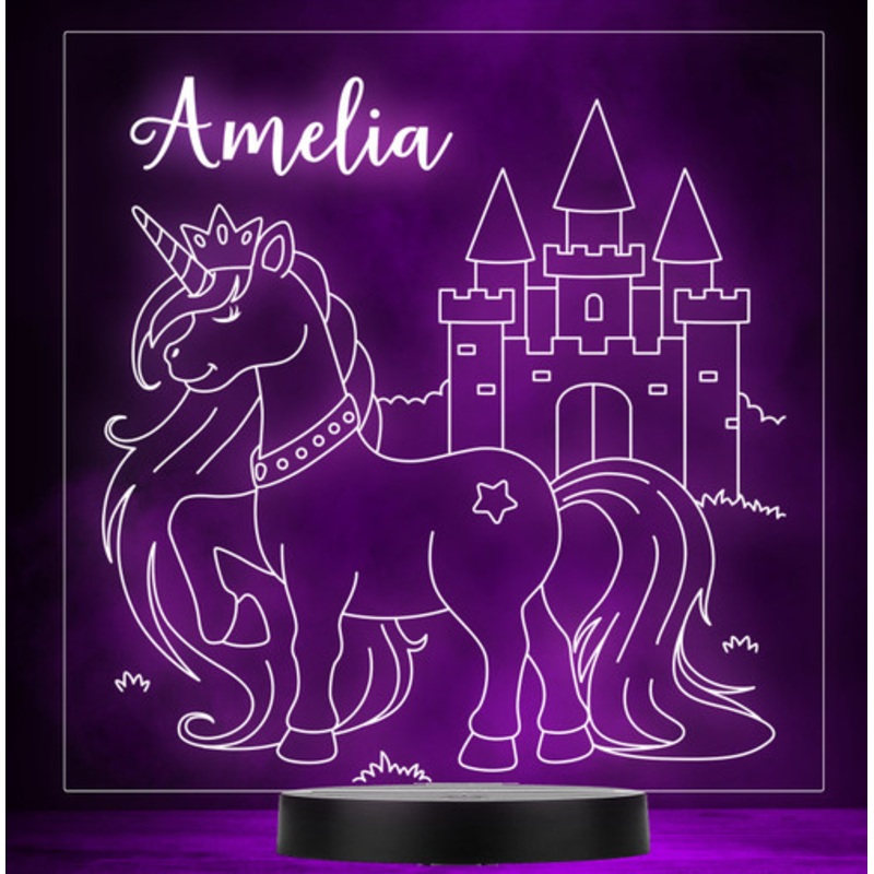 Unicorn Princess Magical Castle Personalised Gift Colour Change Lamp Night Light – The Card Zoo