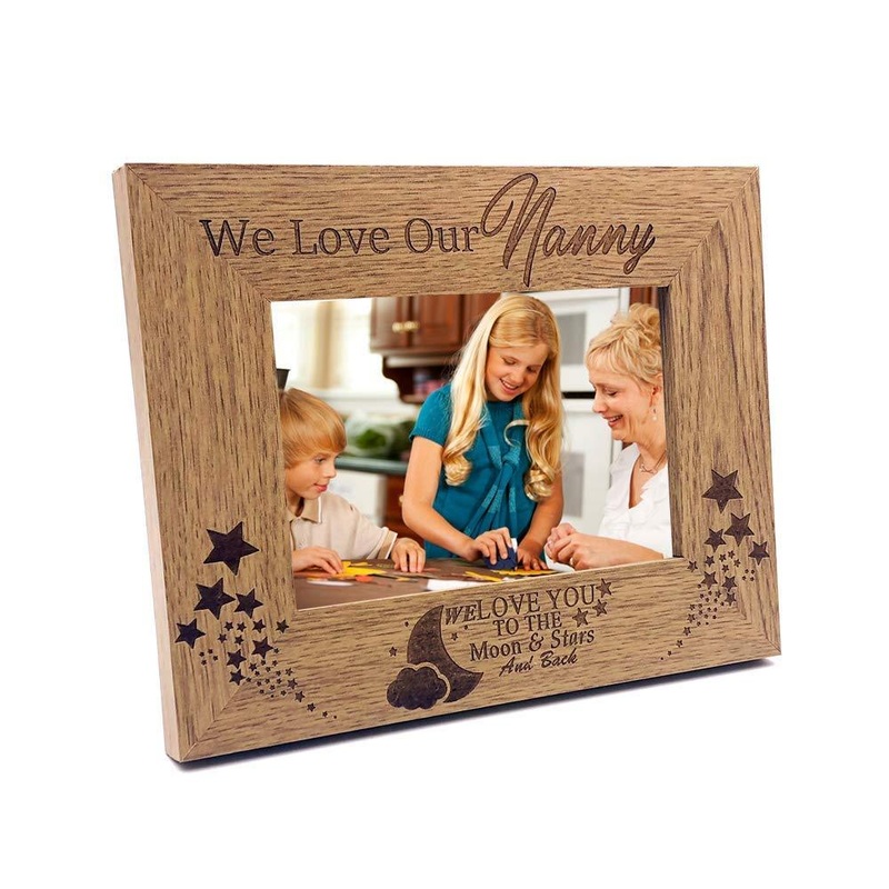 We Love Our Nanny To The Moon and Back Wooden Photo Frame Gift