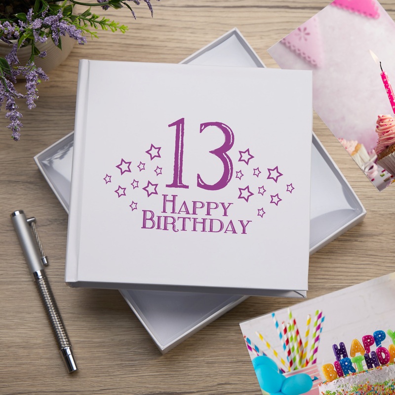 13th Birthday White Photo Album Gift For Her 50 x 6 x 4 Photos
