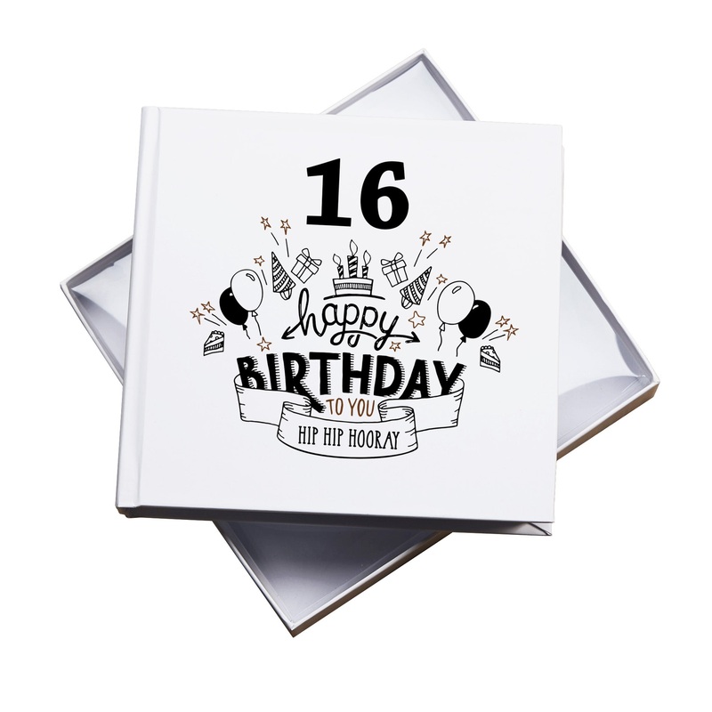 16th Happy Birthday White Photo Album Gift 50 x 6 x 4 Photos Pack of 5 Wholesale Trade