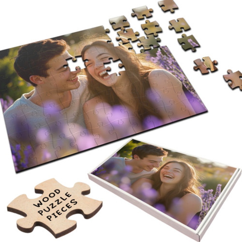 Any Photo Your Photo Custom Gift Romantic Couple Personalised Wood Jigsaw Puzzle – The Card Zoo