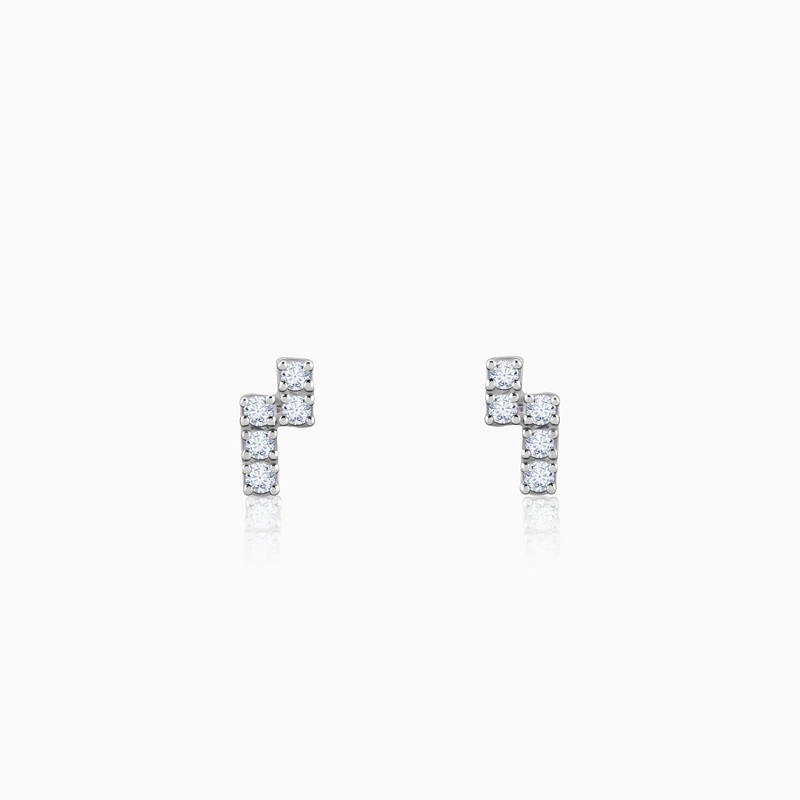 Gold Bolt Lab Grown Diamond Earrings