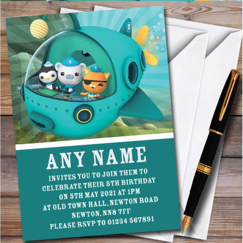 Green Octonauts Personalised Children’s Kids Birthday Party Invitations – The Card Zoo