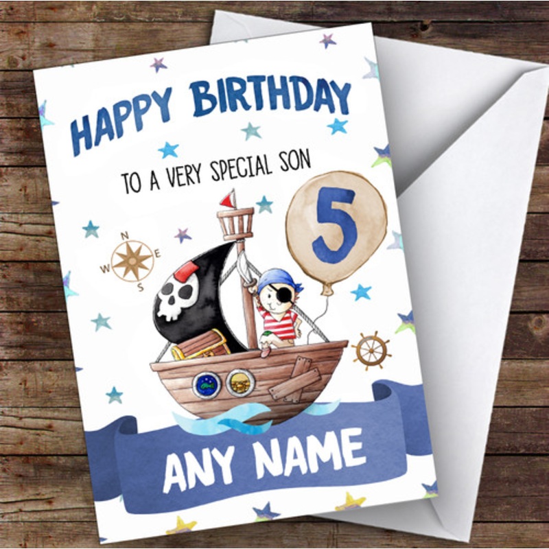Personalised Boys Birthday Card Pirate 1st 2nd 3rd 4th 5th 6th Son – The Card Zoo