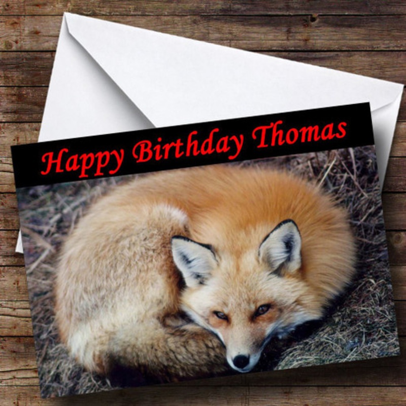 Resting Fox Personalised Birthday Card – The Card Zoo