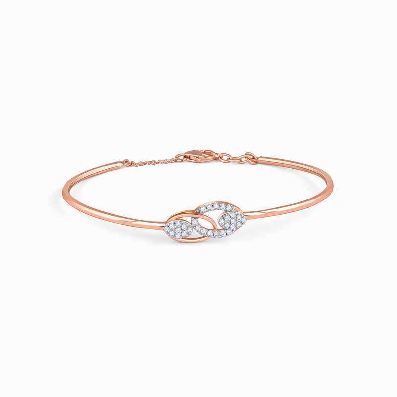 Rose Gold Locked Forever Diamond Bangle
