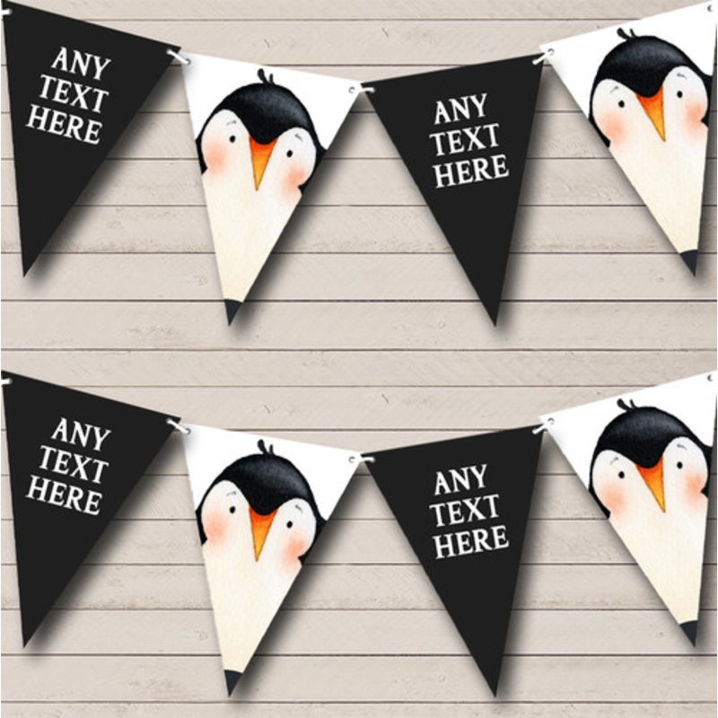 Watercolour Animal Penguin Personalised Children’s Party Bunting – The Card Zoo