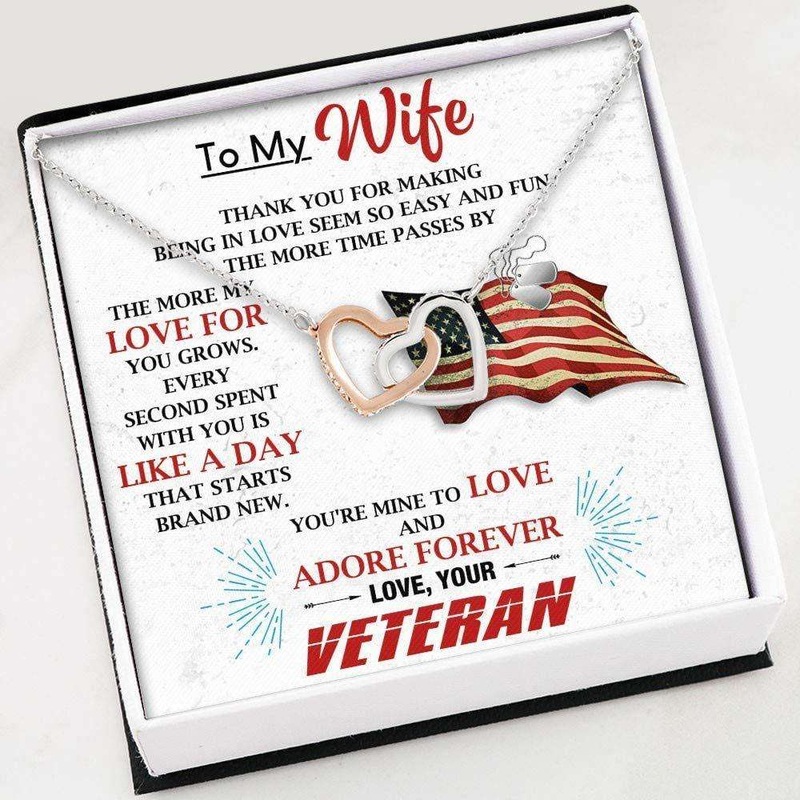 Wife Necklace, VeteranS Wife Necklace  Gift For Wife From Husband Veteran