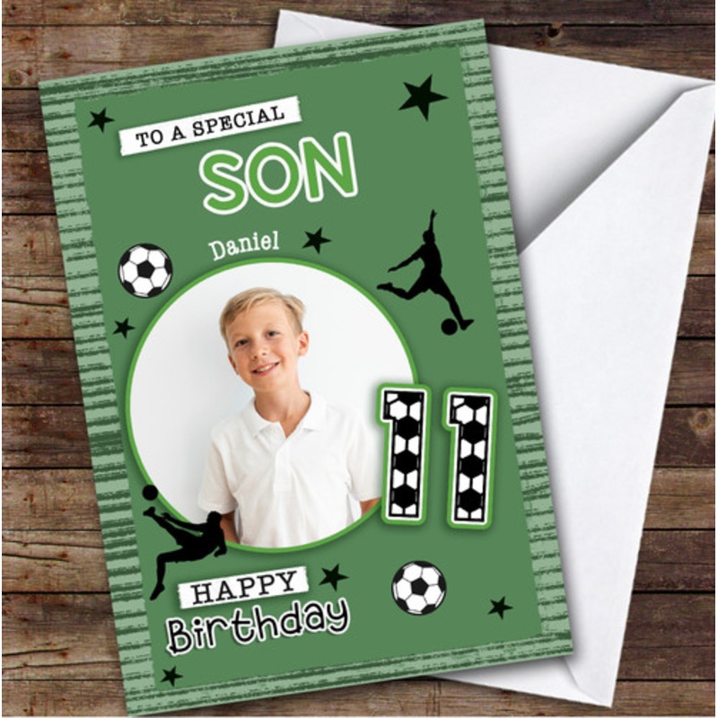 11th Son Football Photo Boys Custom Personalised Birthday Card – The Card Zoo