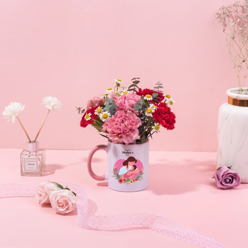 [2-In-1] Fresh Flowers in Mug (Klang Valley Delivery Only)