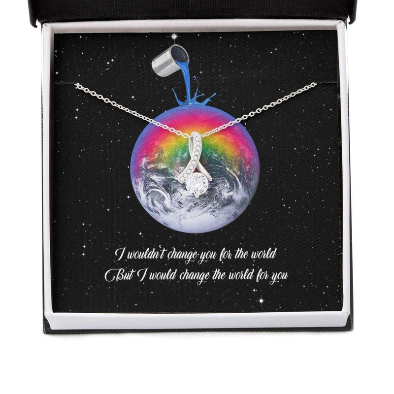Awareness Necklace: I Would Change The World For You V1, Meaningful Autism Message Card Beauty Necklace