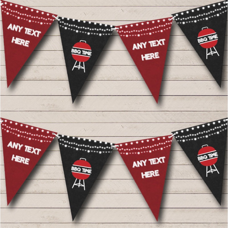 BBQ Grill Cookout Rustic Personalised Birthday Party Bunting – The Card Zoo