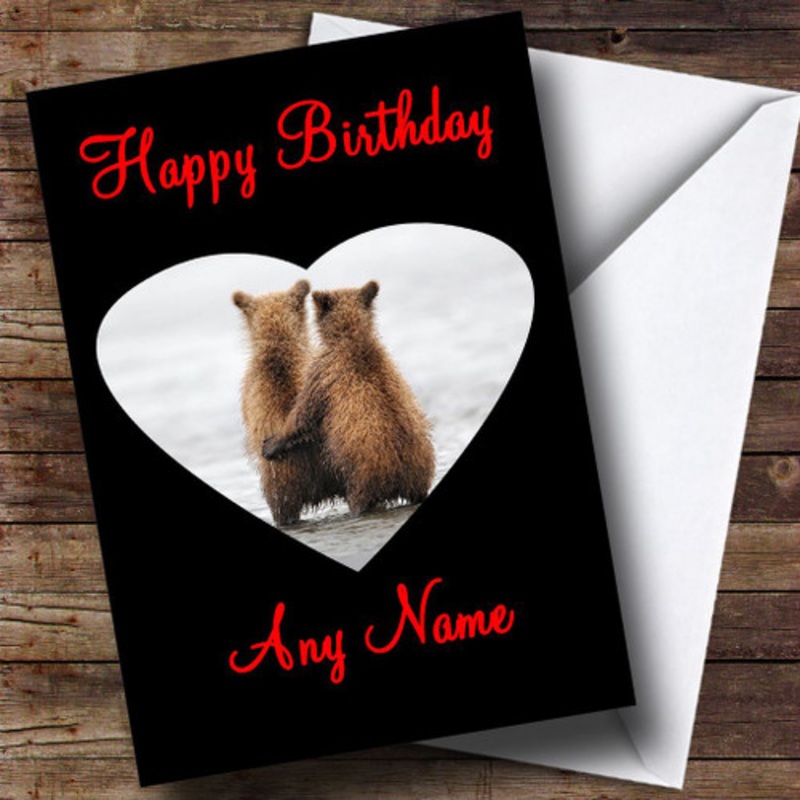 Cuddling Bears Romantic Personalised Birthday Card – The Card Zoo
