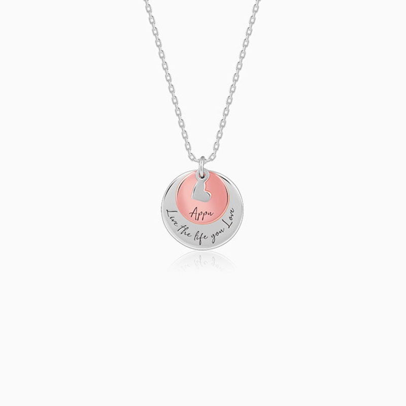 Dual Tone Rose Gold Personalised Layered Coins Name Necklace