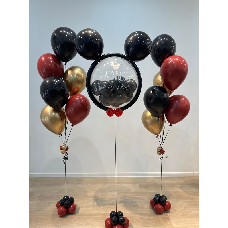 Personalised Mickey Bubble & Helium Balloons Set | (Klang Valley Delivery Only)