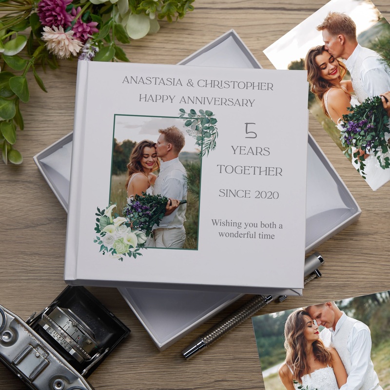 Personalised White 5 Years Together Anniversary Wedding Photo Keepsake Gifts Love Memory Photo Album