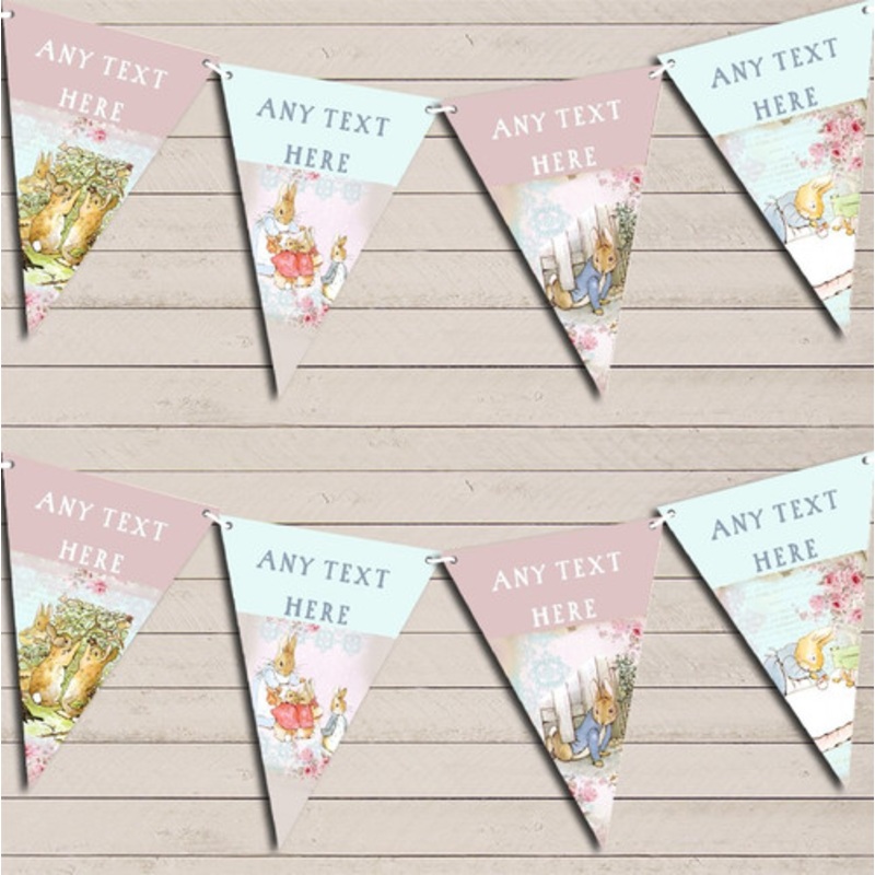 Peter Rabbit Shabby Chic Children’s Birthday Bunting Garland Party Banner – The Card Zoo