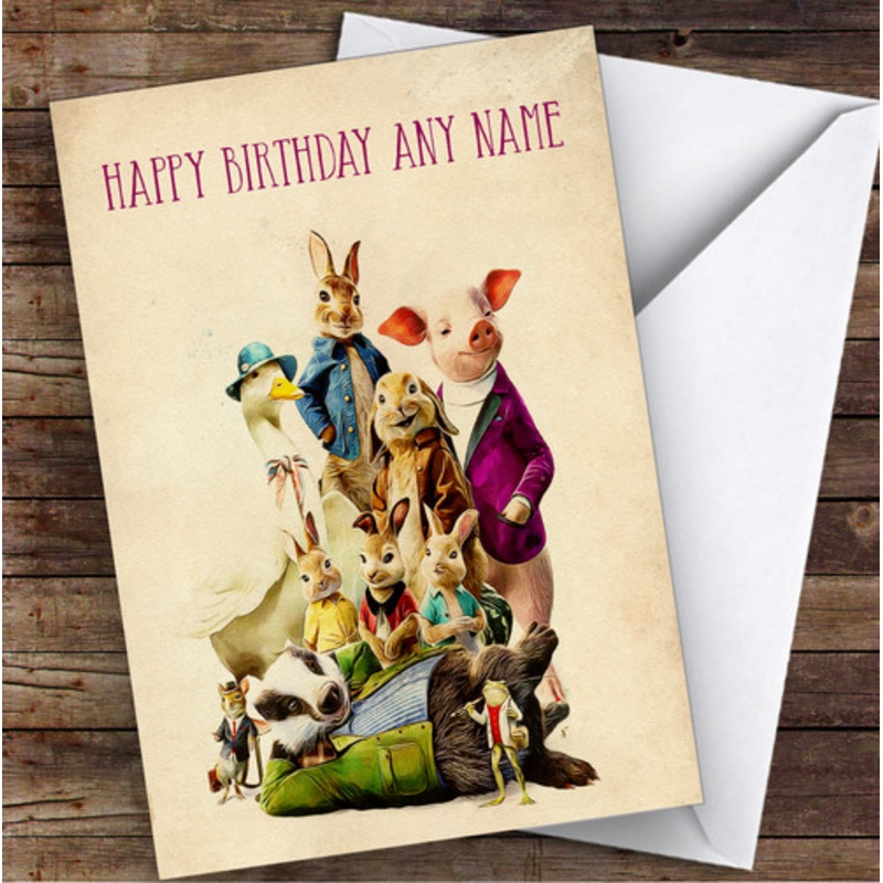 Peter Rabbit Vintage Retro Children’s Kids Personalised Birthday Card – The Card Zoo