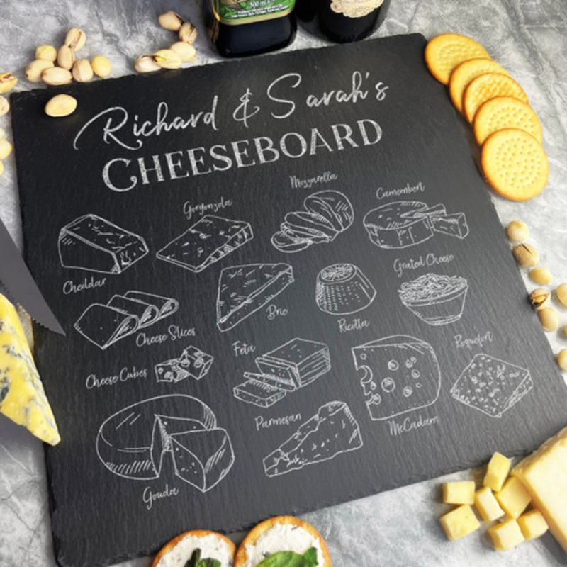 Square Slate Couple Names Selection Cheese Personalised Serving Board – The Card Zoo