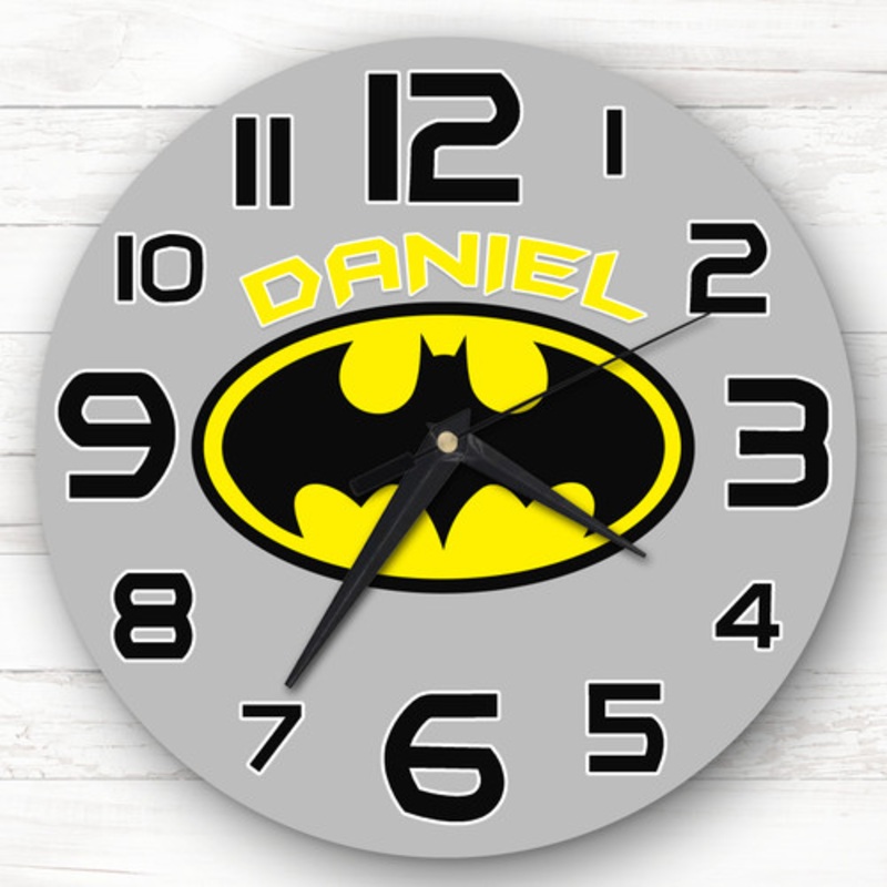 Batman Logo Personalised Gift For Kid’s Bedroom Clock – The Card Zoo