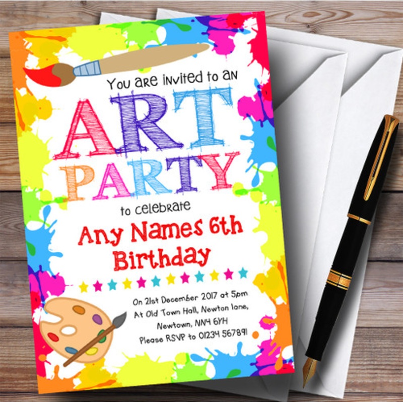 Crafts Art Painting Party Children’s Birthday Party Invitations – The Card Zoo