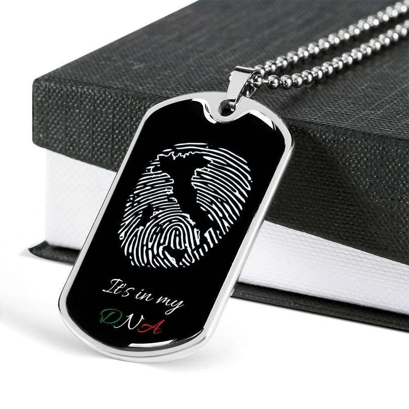 Custom Italy In My Dna Dog Tag Military Chain Necklace Dog Tag
