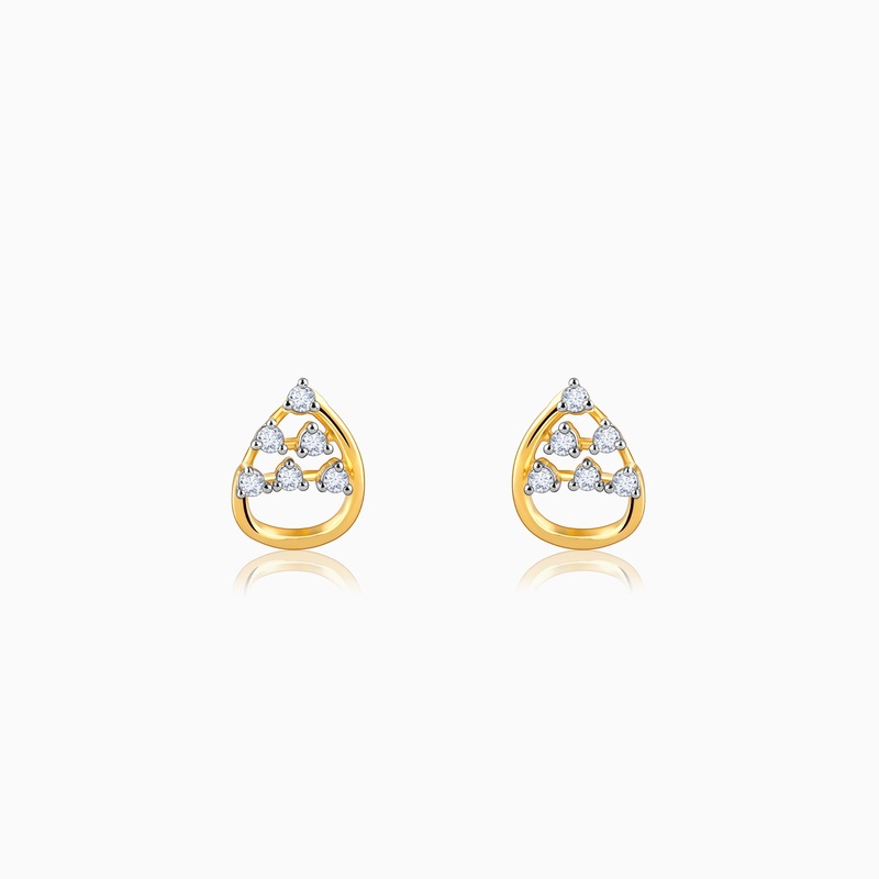 Gold Inflorescence Diamond Earrings