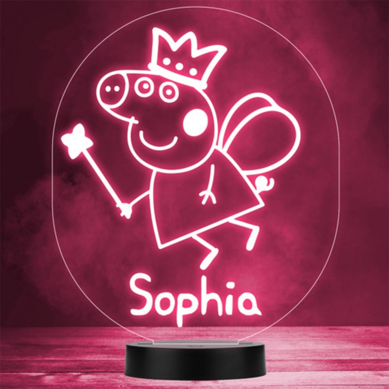 Peppa Pig As Fairy Kids Tv Character LED Personalised Gift Night Light – The Card Zoo