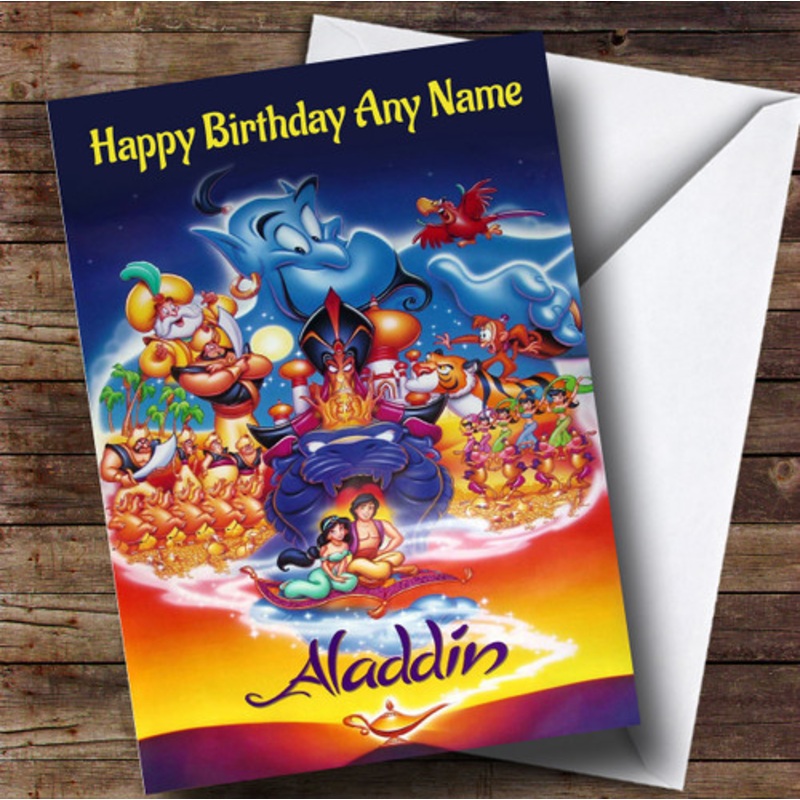 Personalised Aladdin Disney Characters Children’s Birthday Card – The Card Zoo