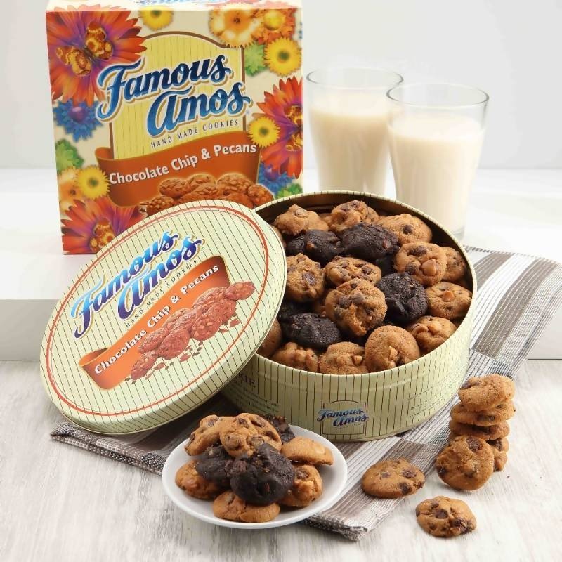 Round Gift Tin 270g|Chocolate Chip Pecan|Chocolate Chip Macadamia|Double Chocolate Chip Pecan|Original Chocolate Chip