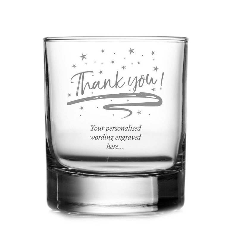 Thank You Sentiment Personalised Engraved whiskey Glass