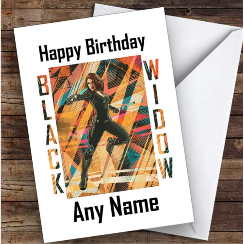 Black Widow Abstract Orange Children’s Kids Personalised Birthday Card – The Card Zoo