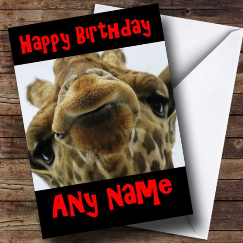 Funny Giraffe Personalised Birthday Card – The Card Zoo