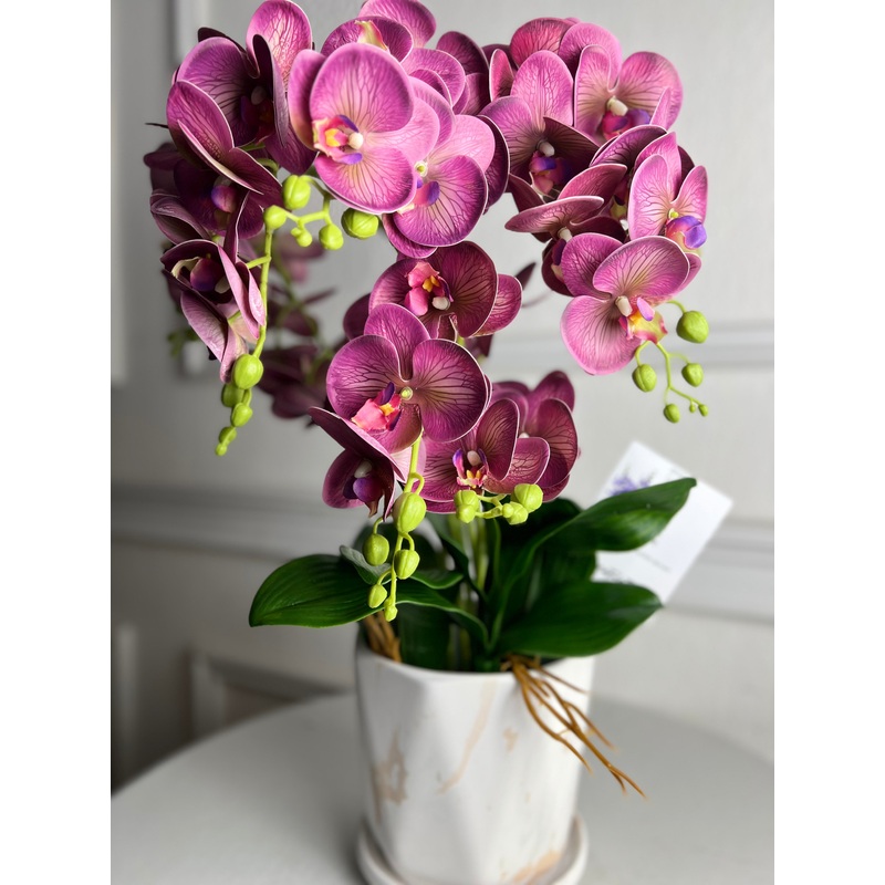 Orchid In Vase (Artificial Flower) | (Kuching Delivery Only)