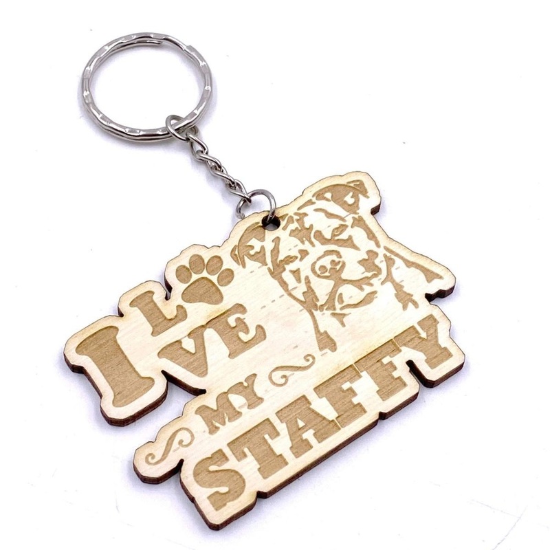 Staffy Dog keyring or Bag Charm Gift